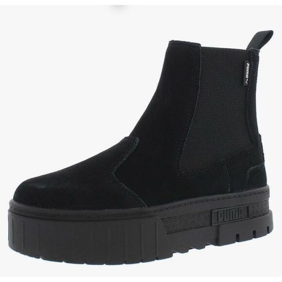 Puma Shoes - PUMA Mayze Platform Chelsea Boot Black Suede Size 8